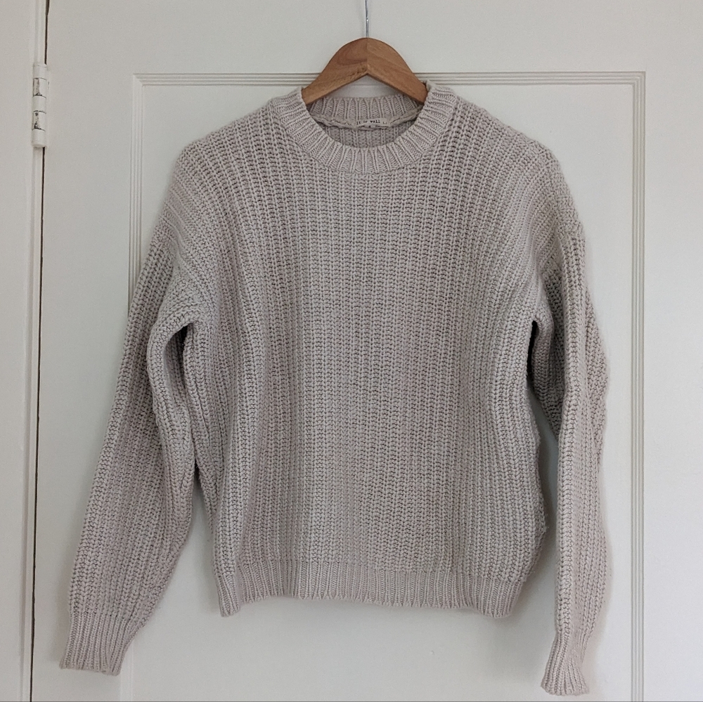 It Is Well LA beige cotton sweater, S